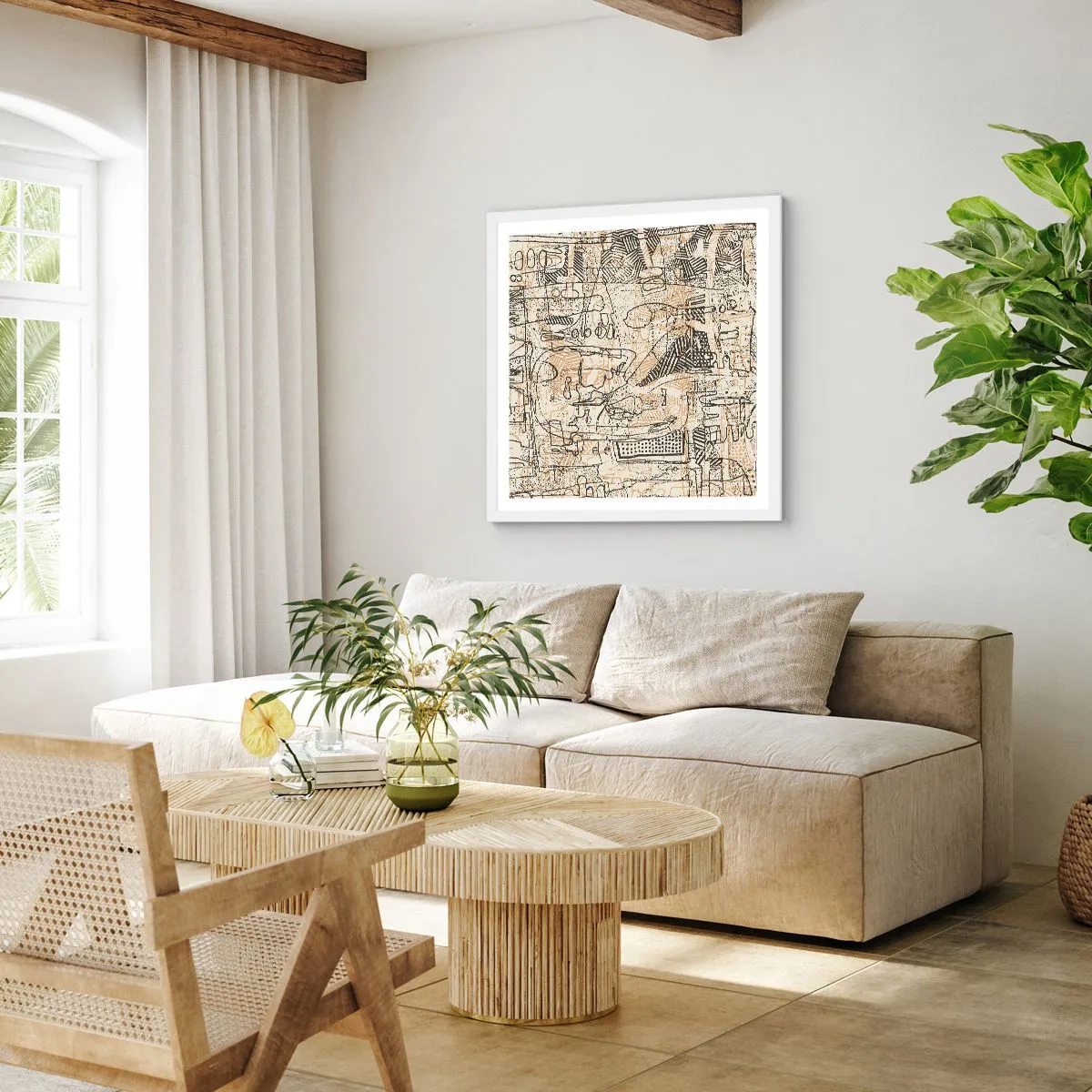 Poster în ramă albă - Așteaptă să fie descifrat - 40x40 cm