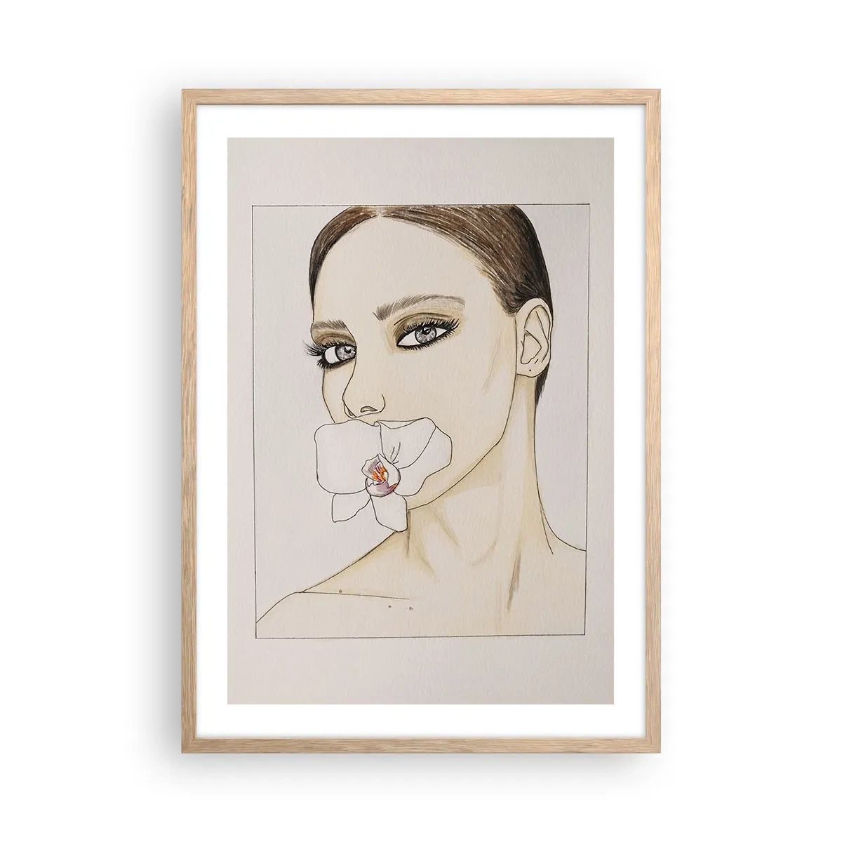 Poster în ramă de stejar deschis - Un simbol al eleganței și frumuseții - 50x70 cm