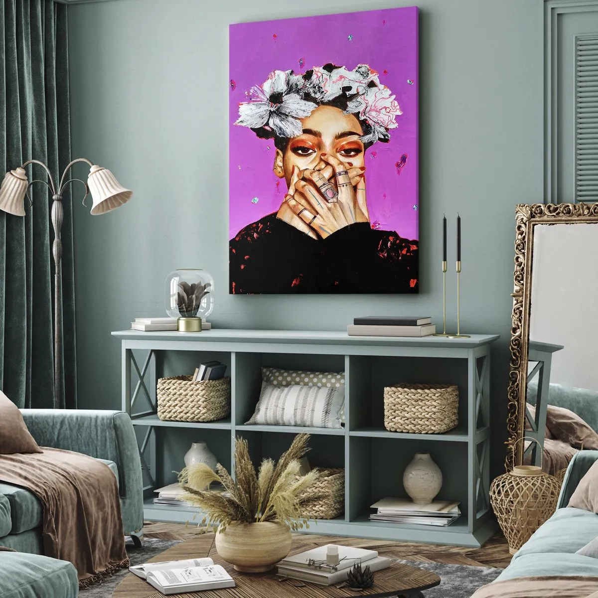 Tablou pe pânză - Un pic nebună - 45x80 cm