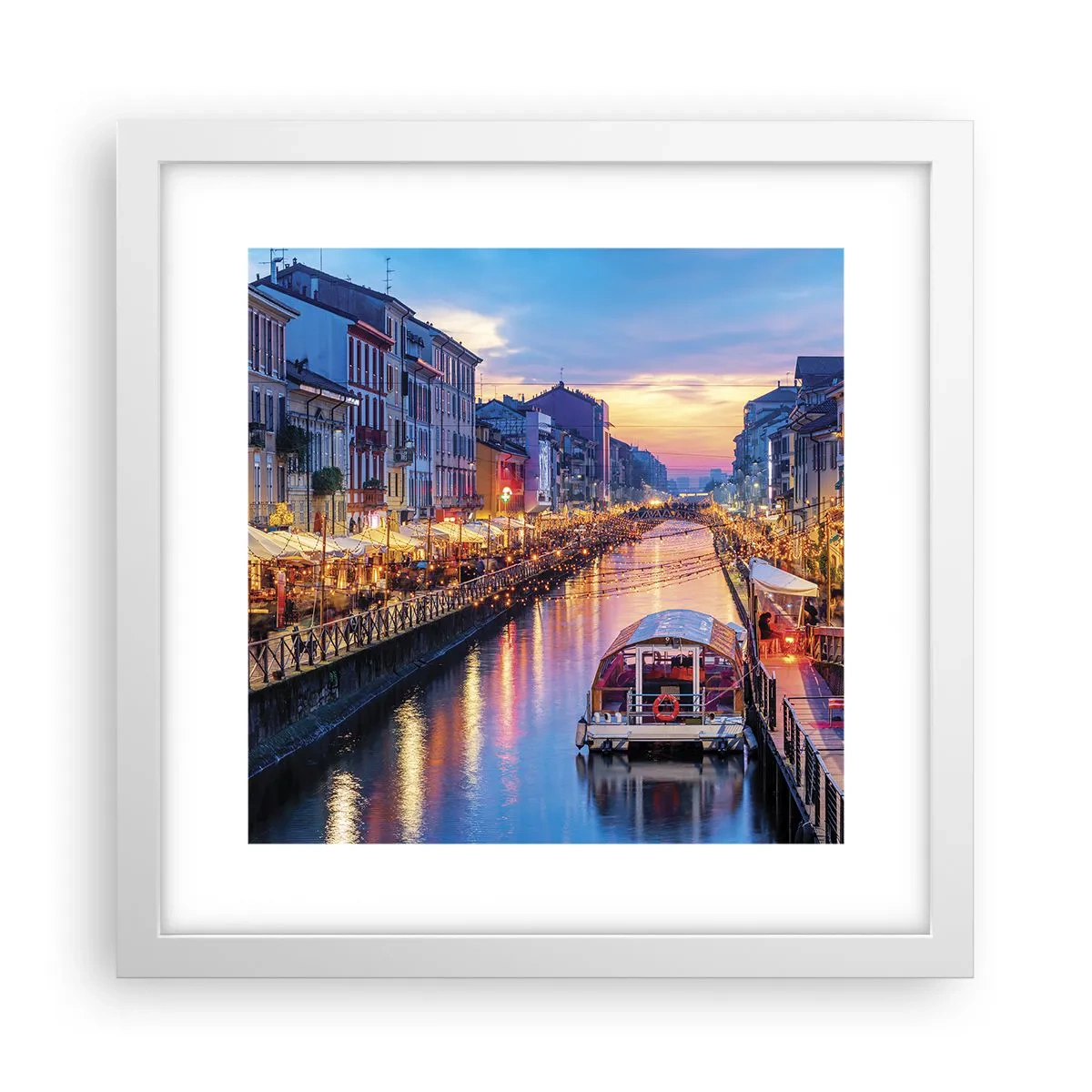 Poster în ramă albă - O seară de lumină și distracție - 30x30 cm