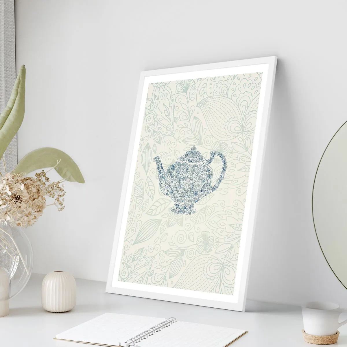 Poster în ramă albă - Farmecul ceaiului - 70x100 cm