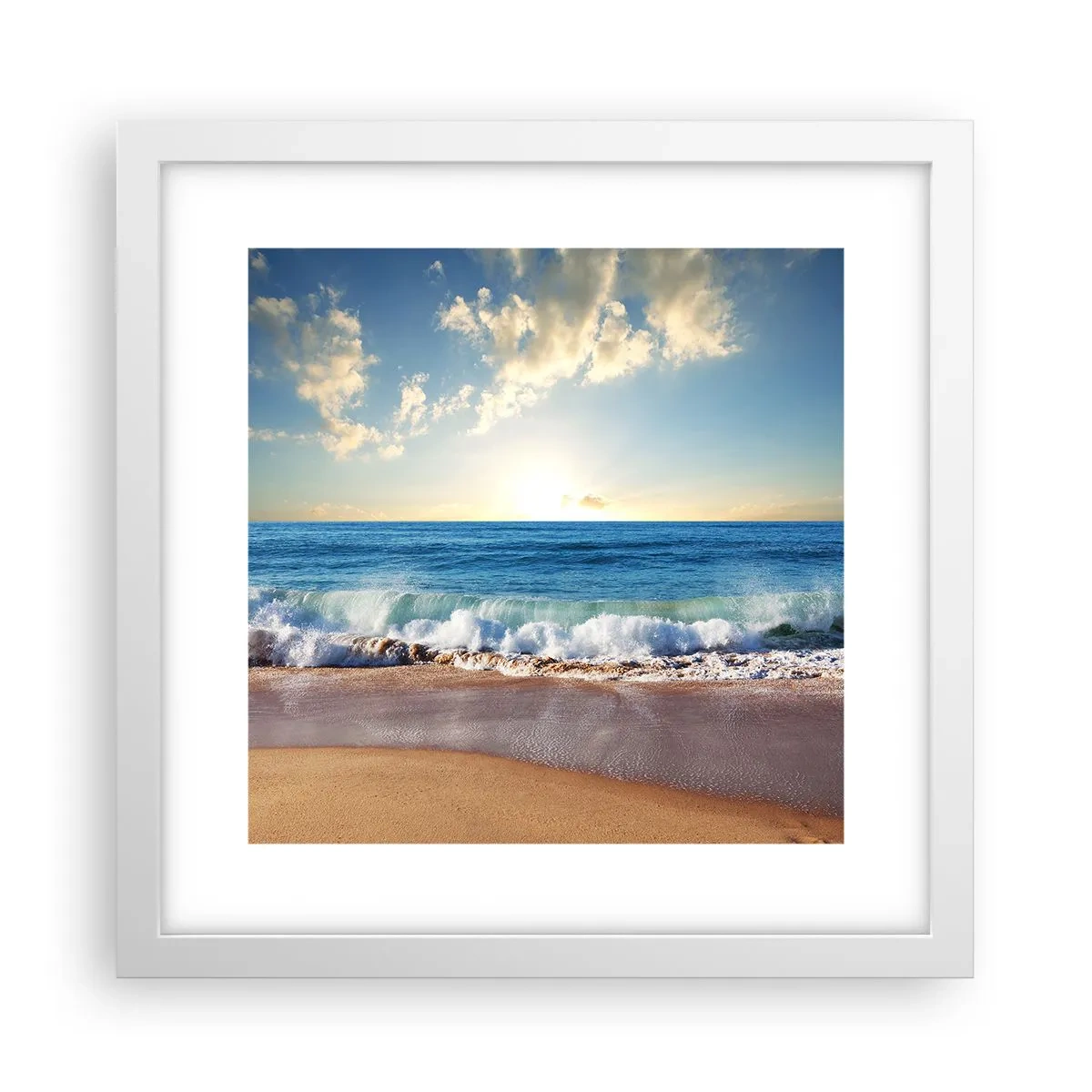 Poster în ramă albă - Mișcare și liniște în același timp - 30x30 cm