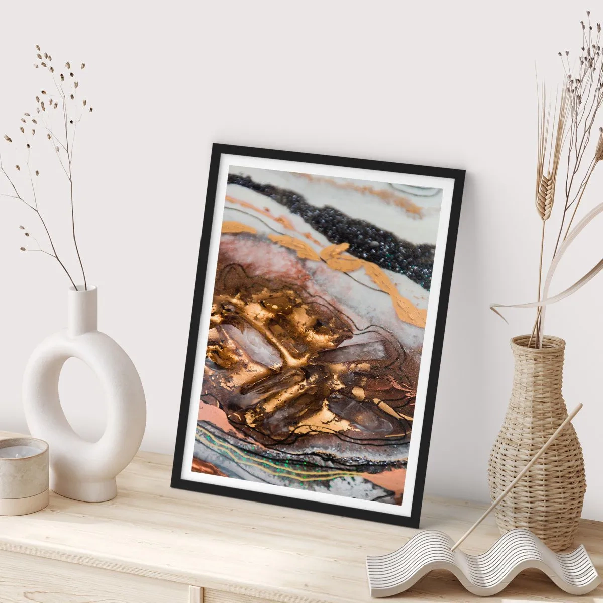 Poster în ramă neagră - Elementul pământ - 50x70 cm