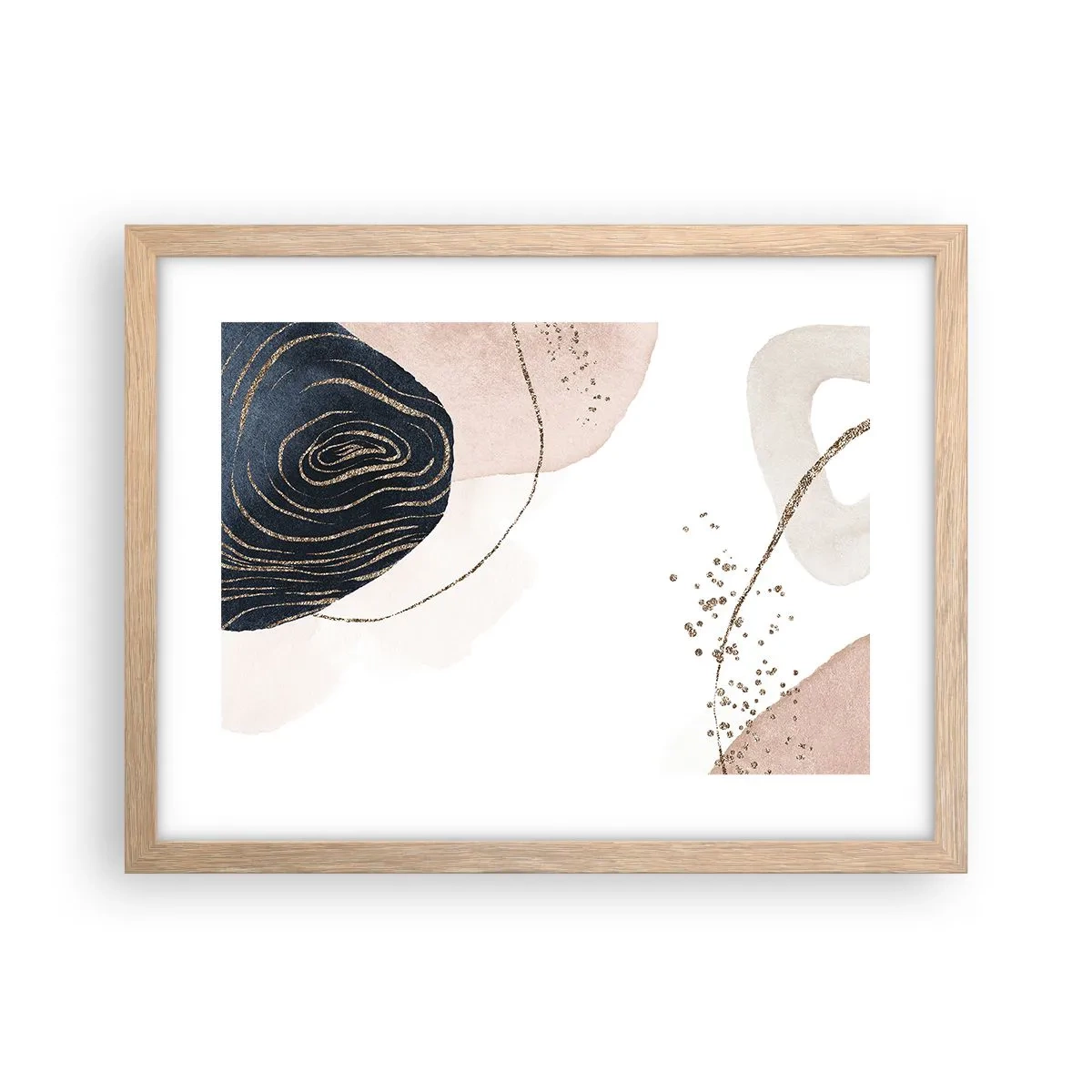 Poster în ramă de stejar deschis - Totul curge - 40x30 cm