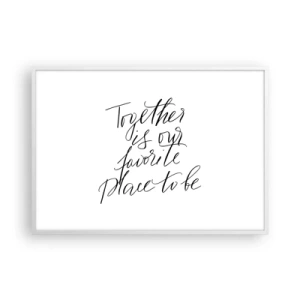 Poster în ramă albă - O simți și tu? - 100x70 cm