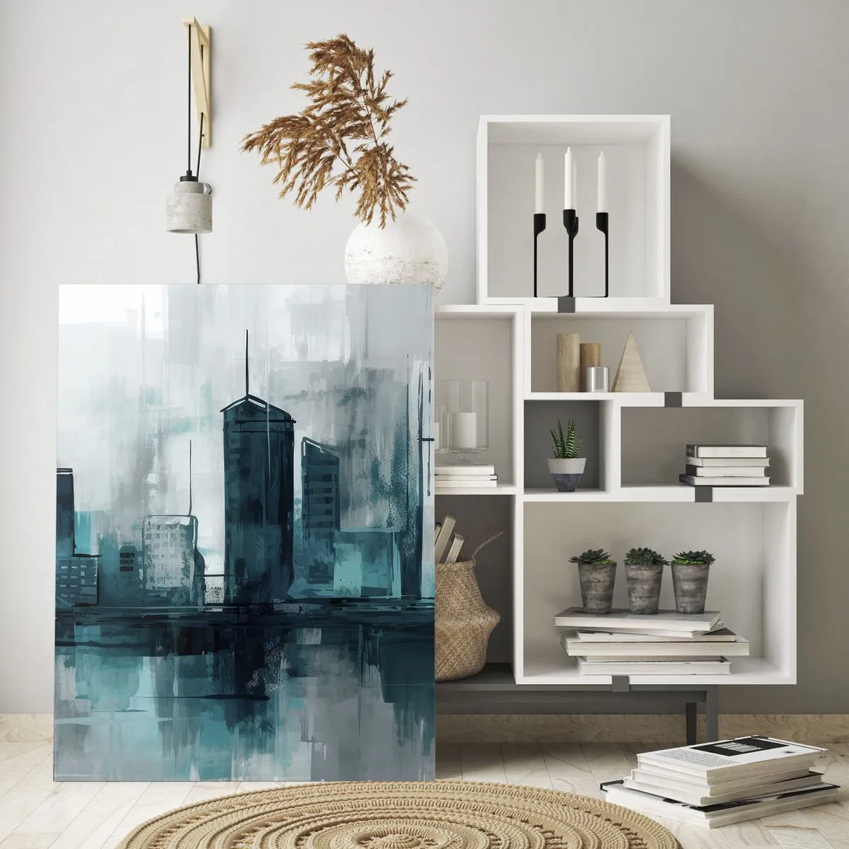 Tablou pe sticlă - Un oraș de culoarea ploii - 50x70 cm