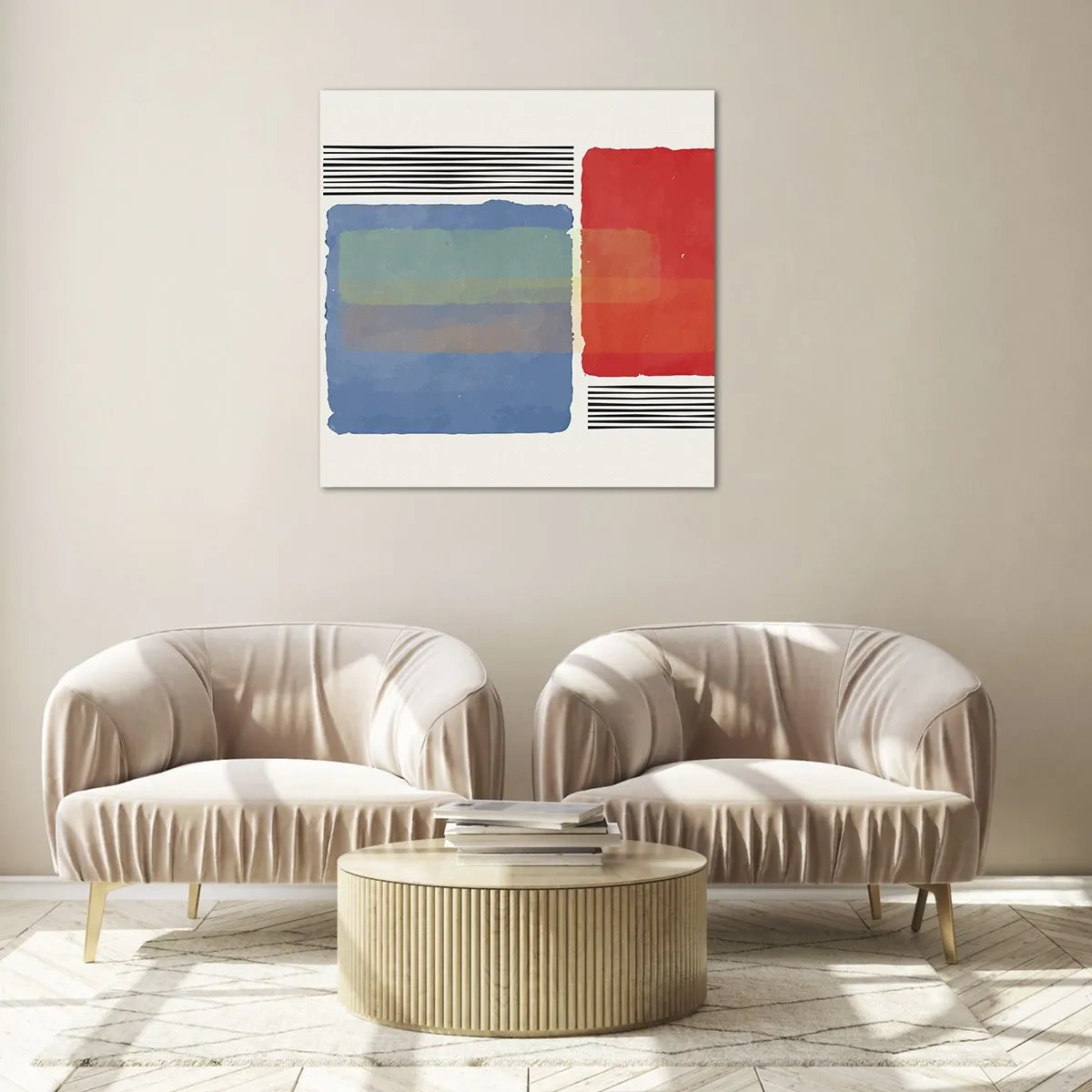 Tablou pe sticlă - Spiritul și litera geometriei - 50x50 cm