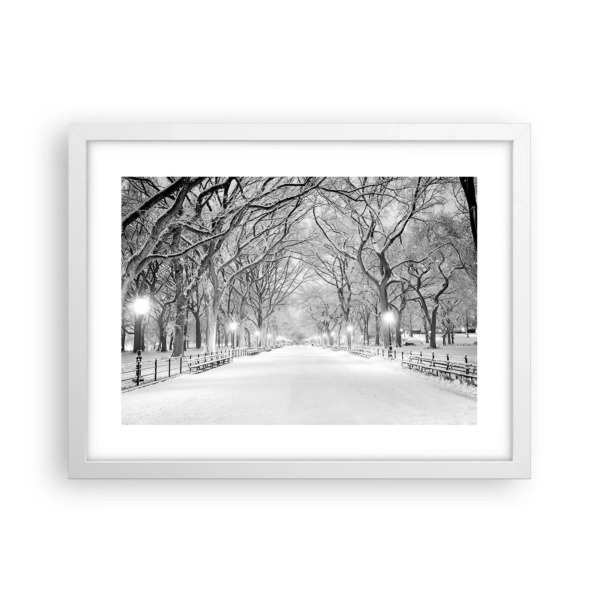 Poster în ramă albă - Cele patru anotimpuri – iarna - 40x30 cm