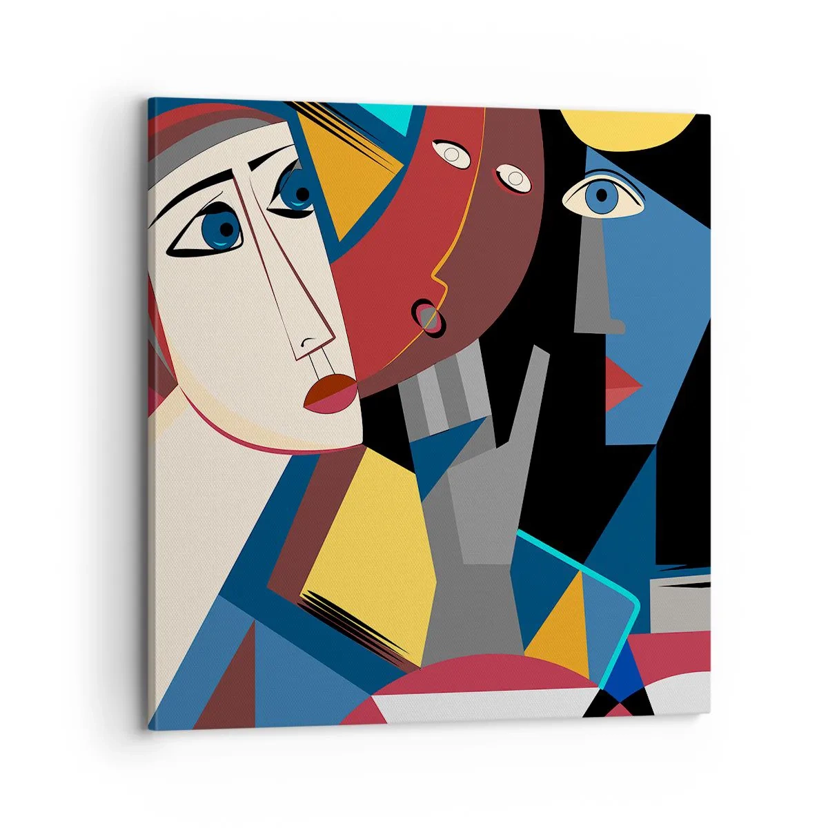 Tablou pe pânză - Discuția cubiștilor - 70x70 cm