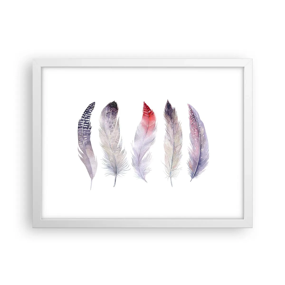 Poster în ramă albă - Delicate ca o ceață multicoloră - 40x30 cm