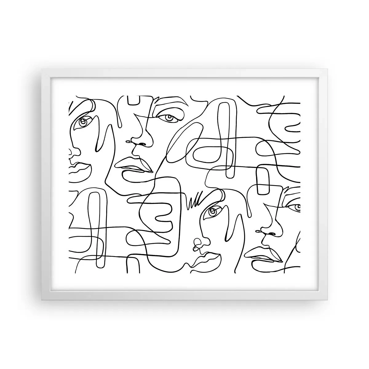 Poster în ramă albă - Într-o încurcătură de emoții - 50x40 cm