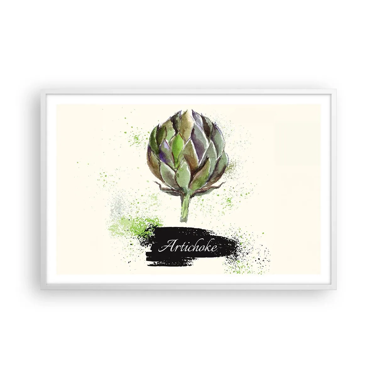 Poster în ramă albă - Trăiască legumele! - 91x61 cm