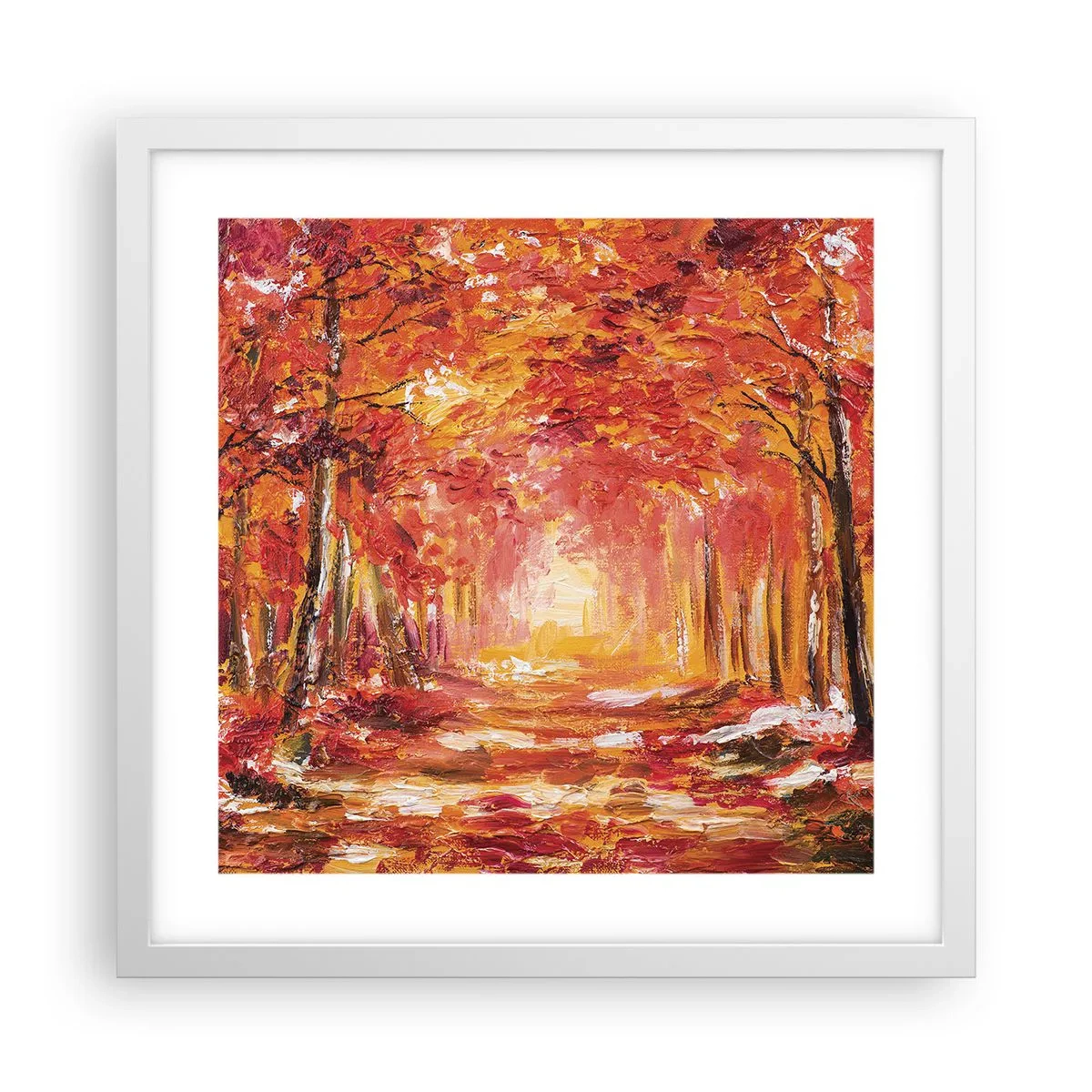 Poster în ramă albă - Pădurea de cupru - 40x40 cm