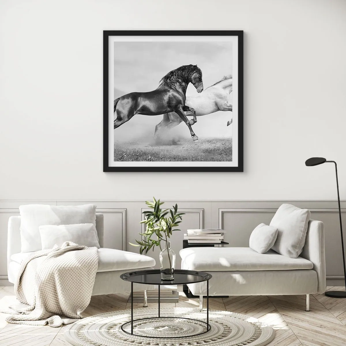 Poster în ramă neagră - Îngeri și demoni - 30x30 cm