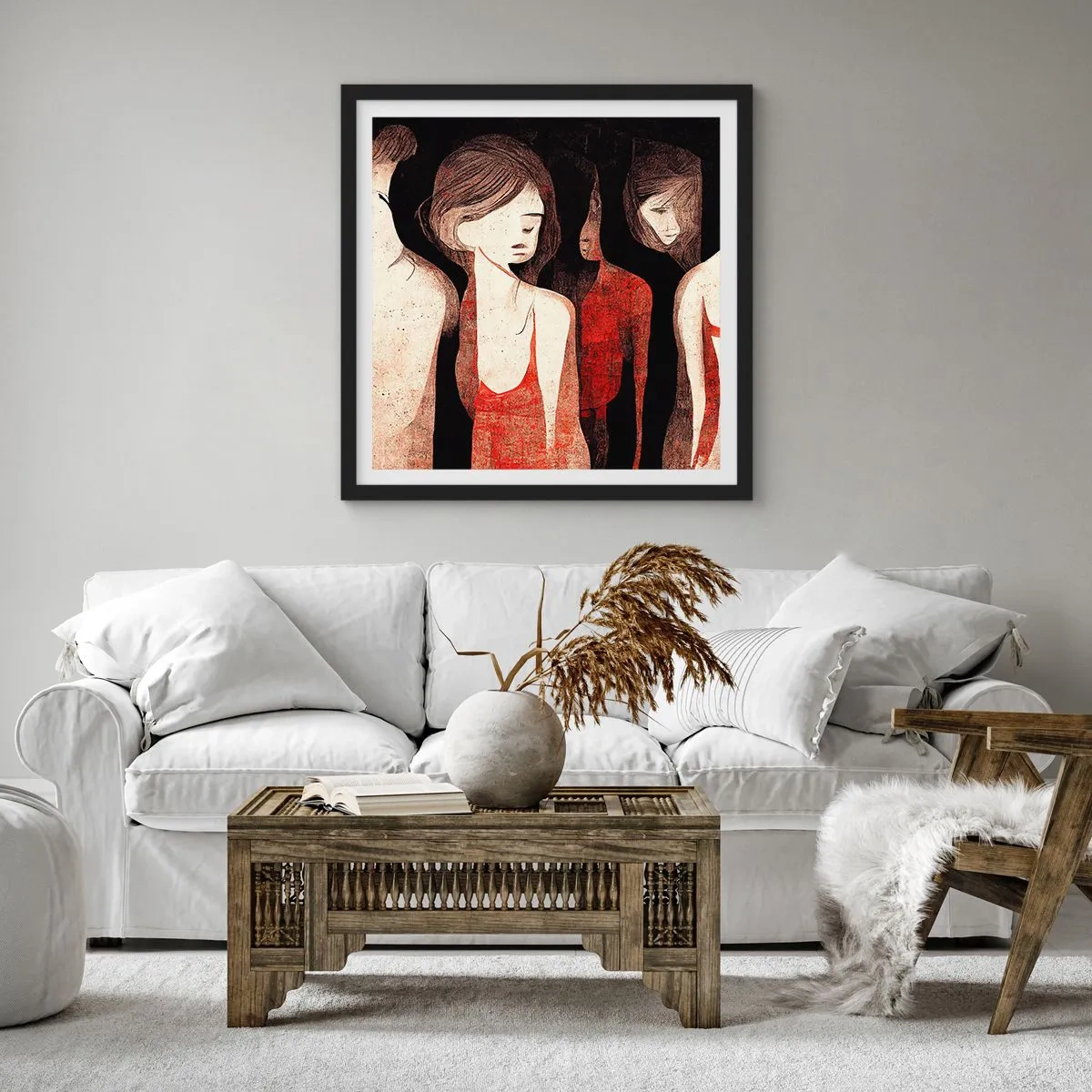 Poster în ramă neagră - Madonele întunericului - 50x50 cm