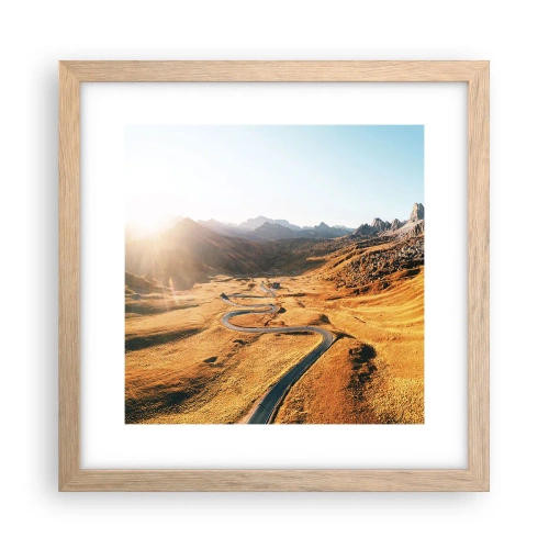 Poster în ramă de stejar deschis - Într-o vale de aur - 30x30 cm