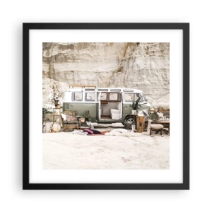 Poster în ramă neagră - Să înceapă călătoria - 40x40 cm