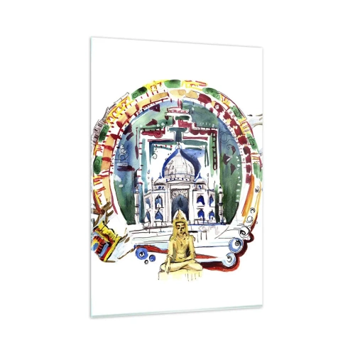 Tablou pe sticlă - Echilibrul hindus al lumii - 80x120 cm