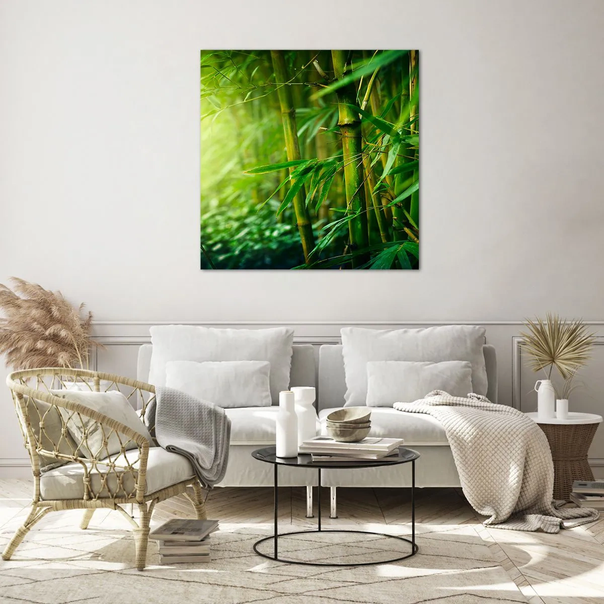 Tablou pe sticlă - Cunoașteți verdeața în sine - 60x60 cm