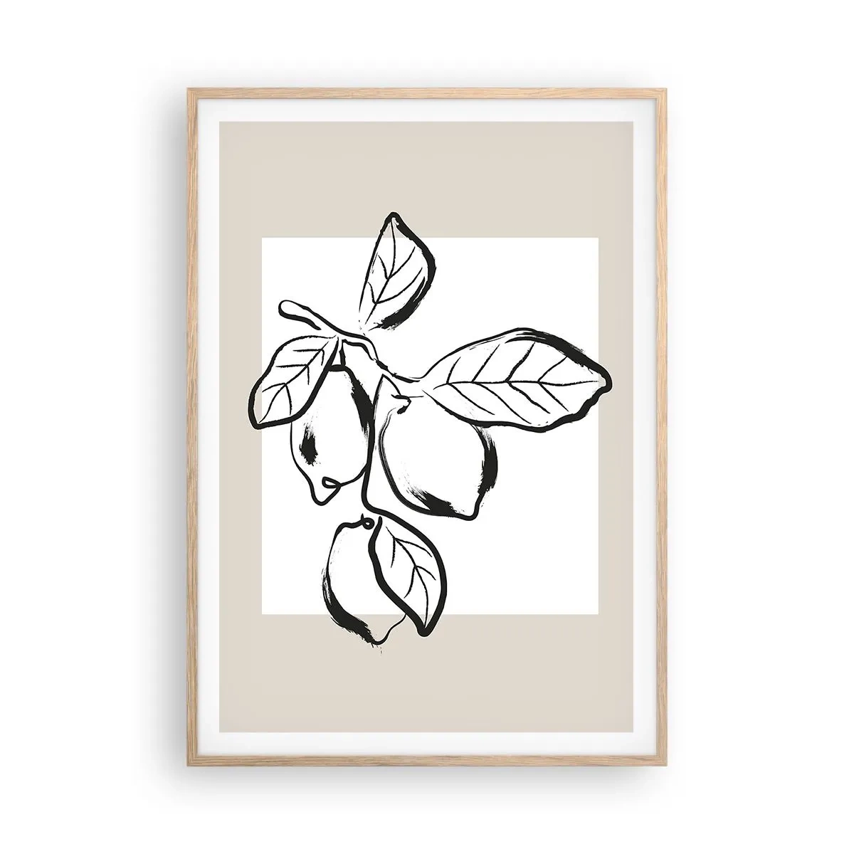 Poster în ramă de stejar deschis - Unde se coace lămâia... - 70x100 cm