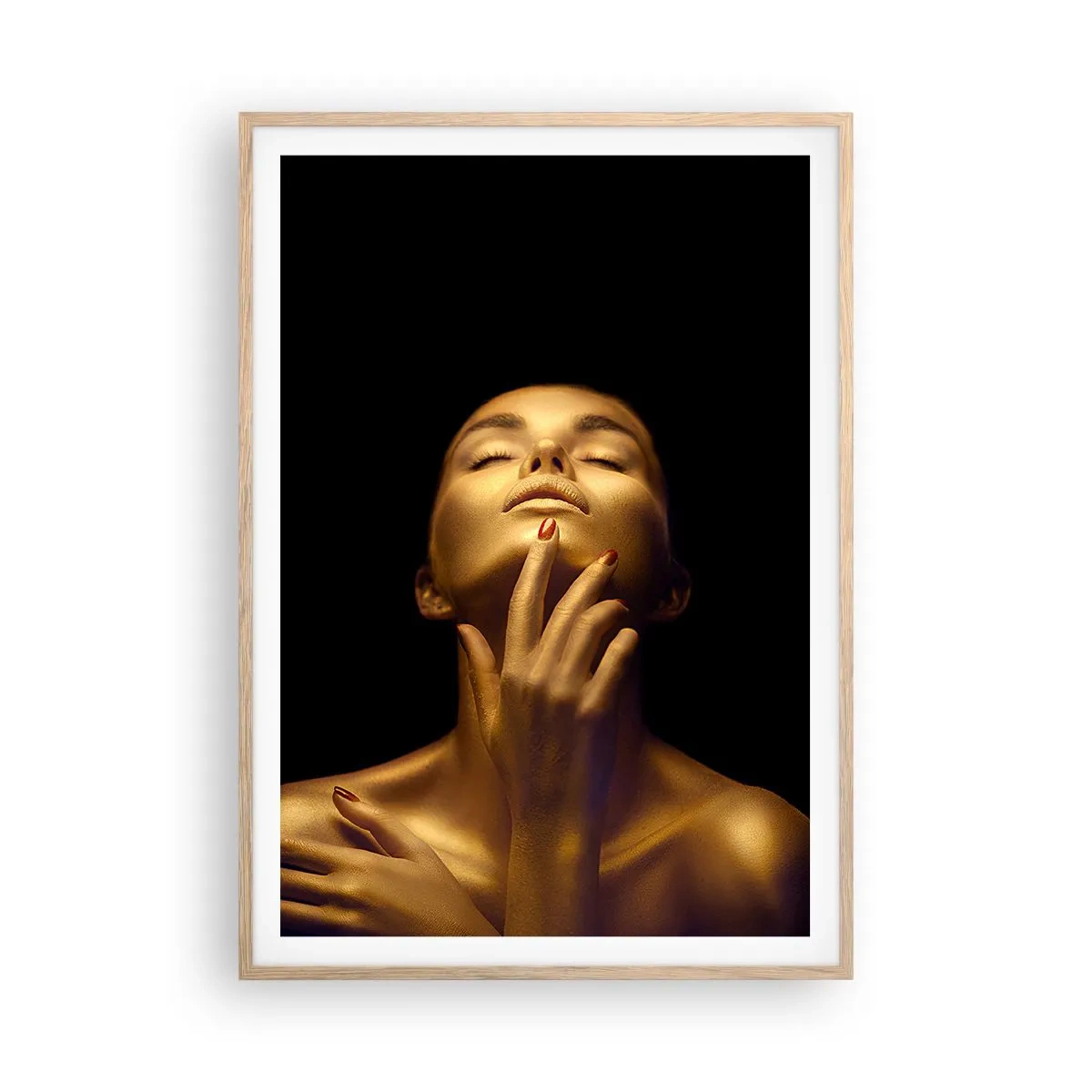 Poster în ramă de stejar deschis - Ca mătasea aurie - 70x100 cm