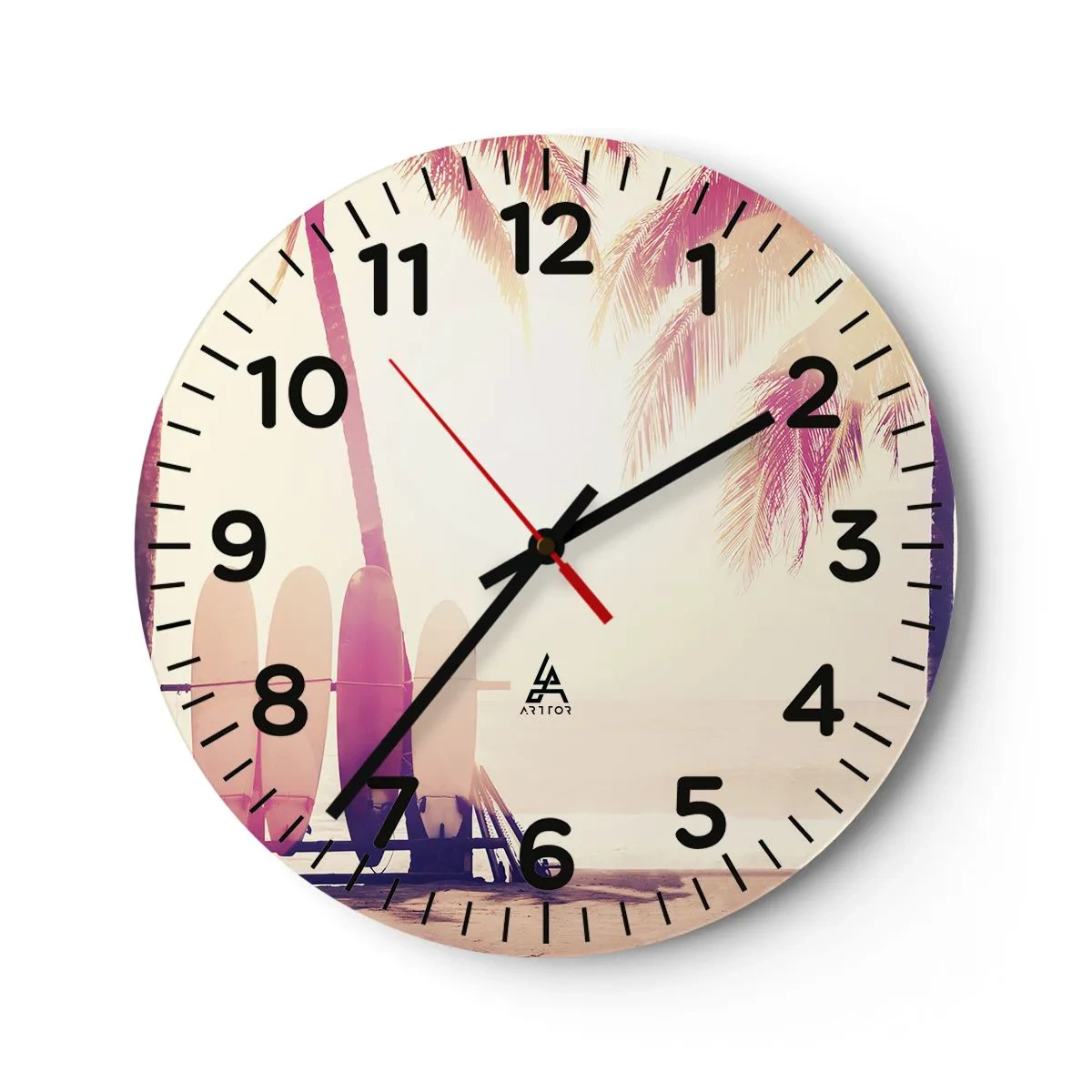 Ceas de perete - Ceas pe sticlă - Va fi o zi minunată - 30x30 cm