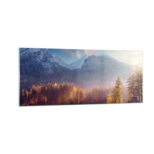 Tablou pe sticlă - La munte și la deal - 100x40 cm