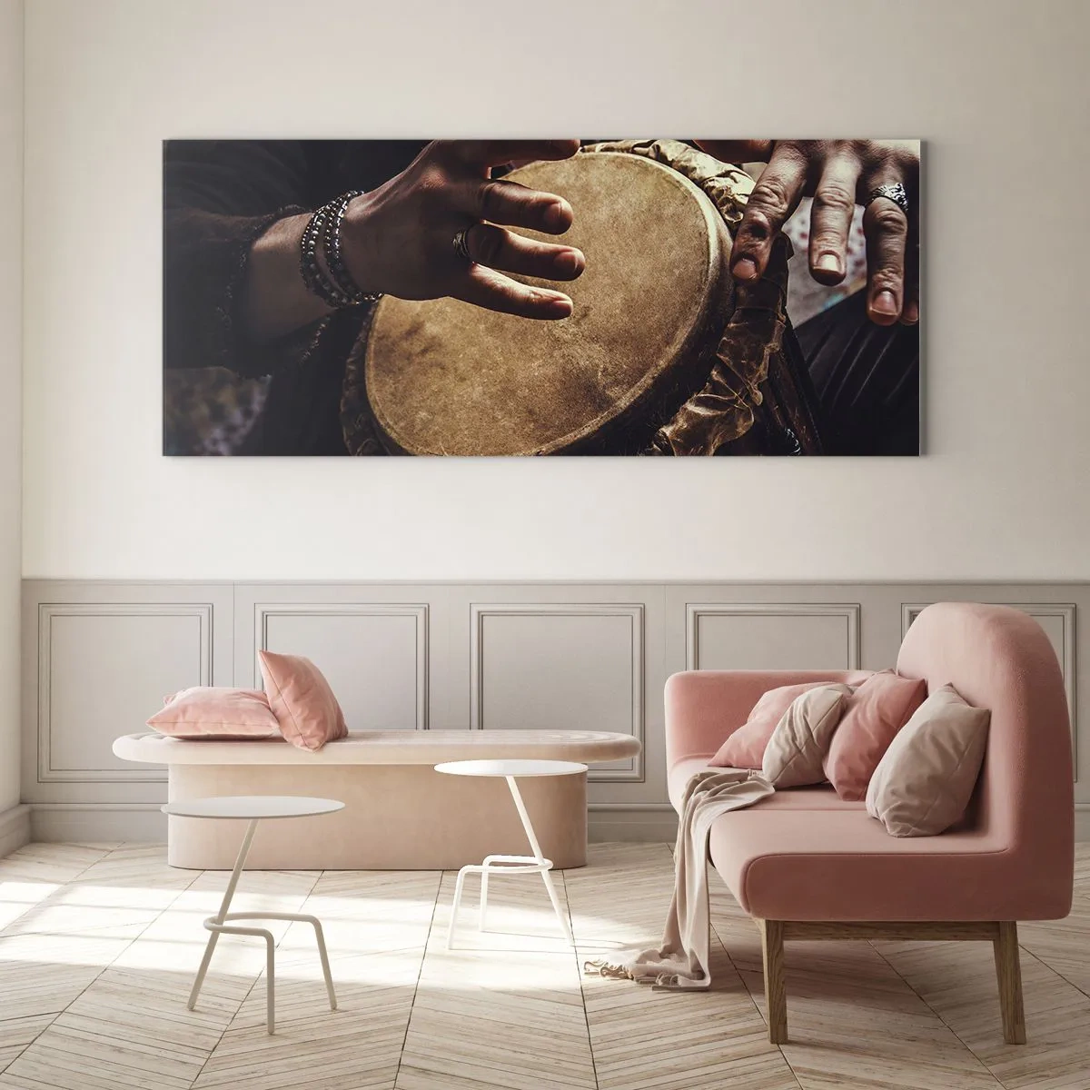 Tablou pe sticlă - În ritmul inimii - 100x40 cm