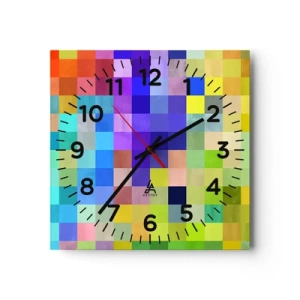 Ceas de perete - Ceas pe sticlă - Fiecare diferit, toate sunt egale - 30x30 cm