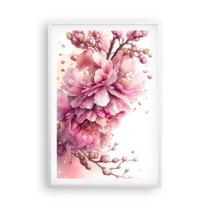 Poster în ramă albă - Flori de cireș - 61x91 cm