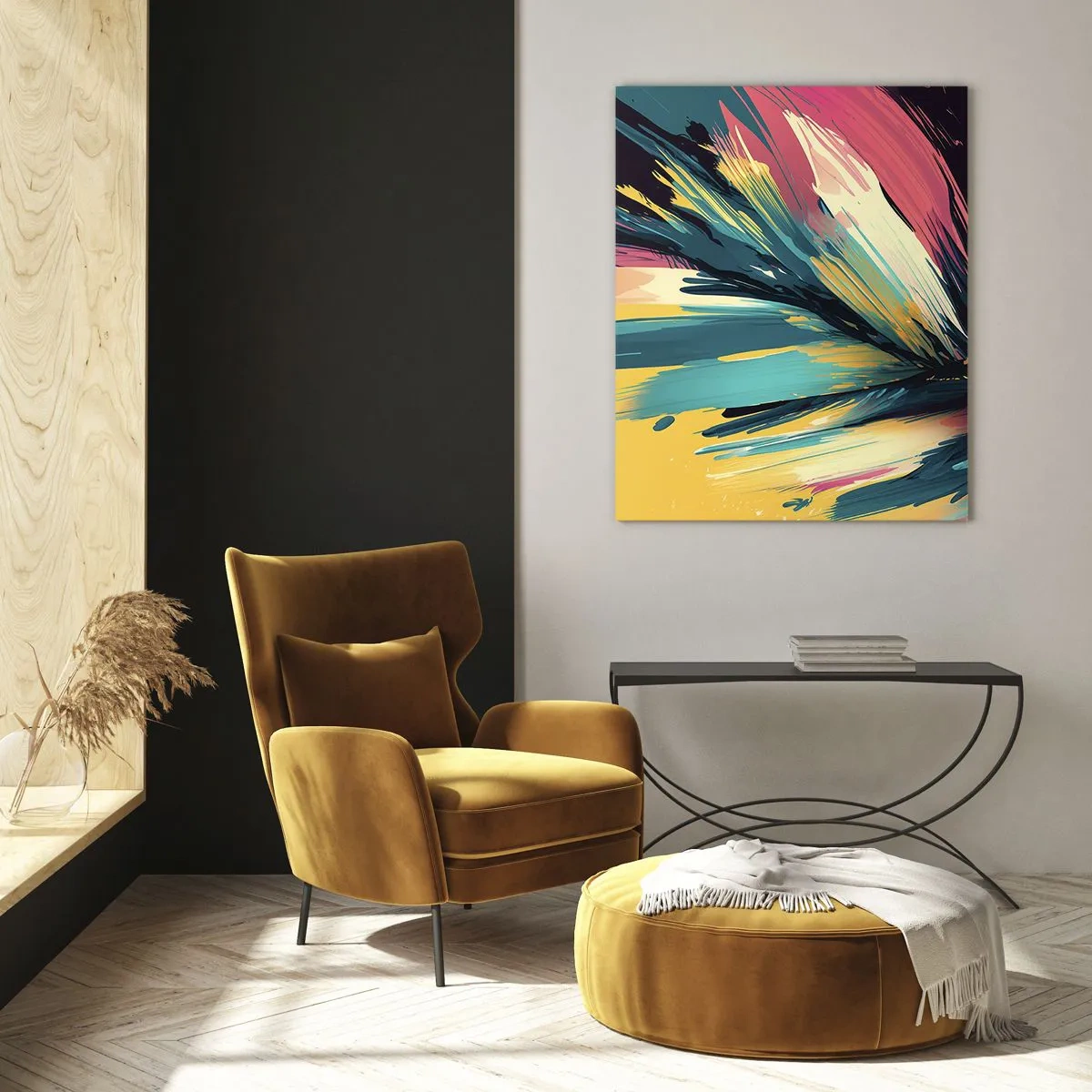 Tablou pe sticlă - Compoziția - o explozie de bucurie - 50x70 cm