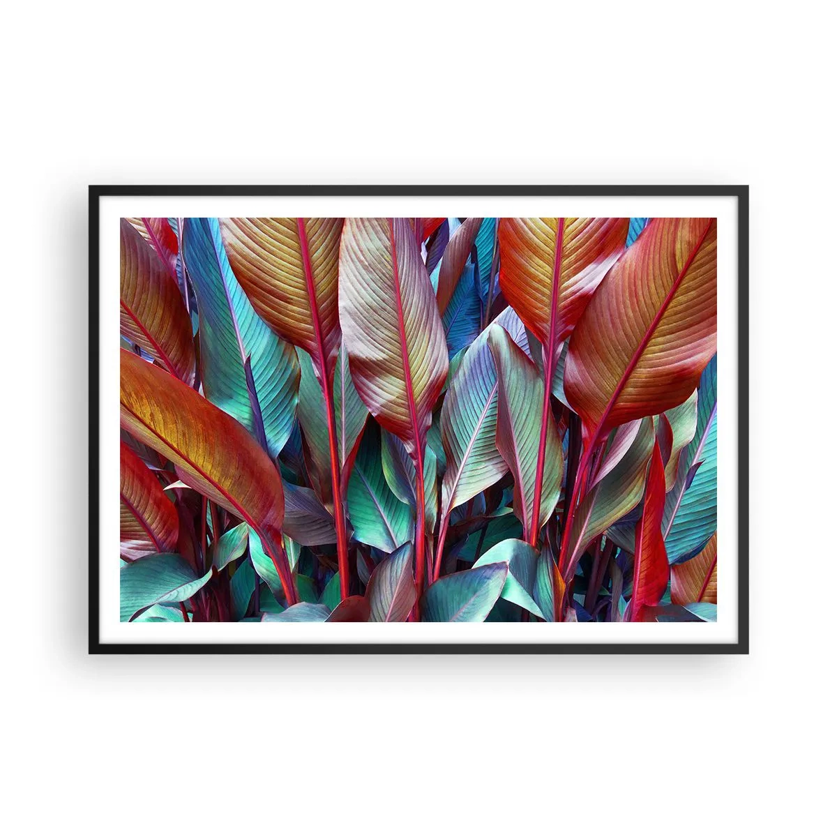 Poster în ramă neagră - Tufiș colorat - 100x70 cm