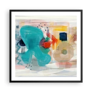 Poster în ramă neagră - Joc plin de culoare - 60x60 cm