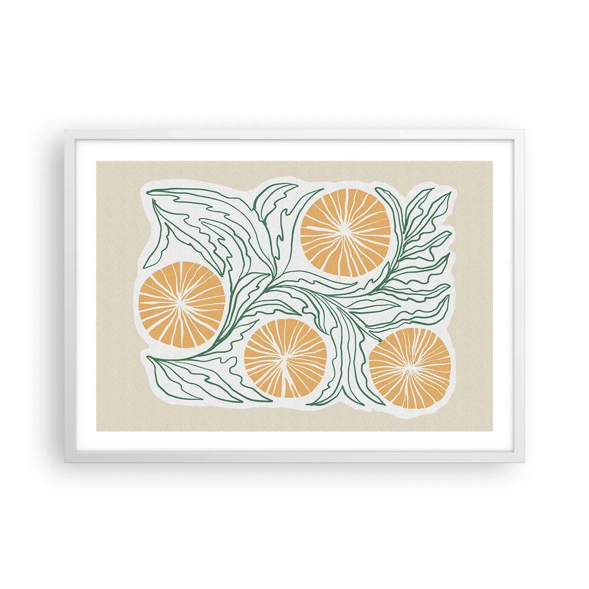 Poster în ramă albă - Etnic cu o notă de abstracție - 70x50 cm