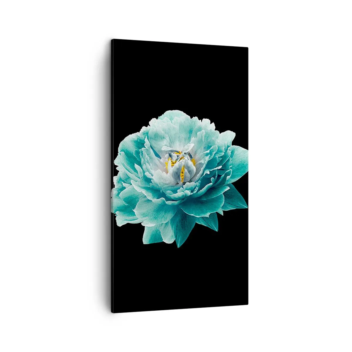 Tablou pe pânză - Petale albastre și aurii - 45x80 cm