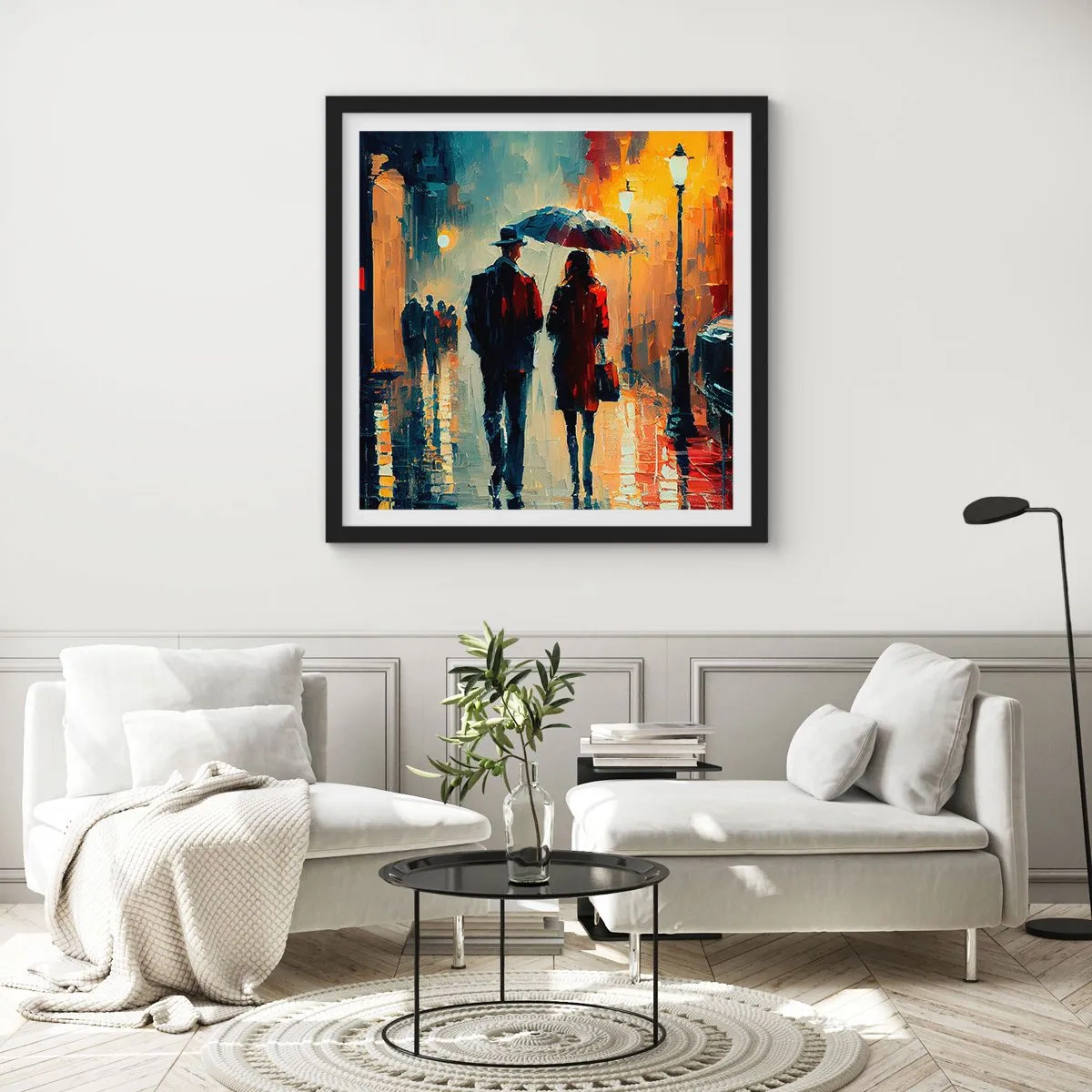 Poster în ramă neagră - Poveste de dragoste urbană - 30x30 cm