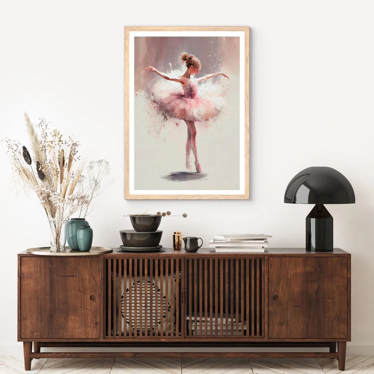 Poster în ramă de stejar deschis - Ca o pasăre tânără - 70x100 cm