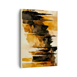 Tablou pe pânză - Armonie de negru și auriu - 50x70 cm