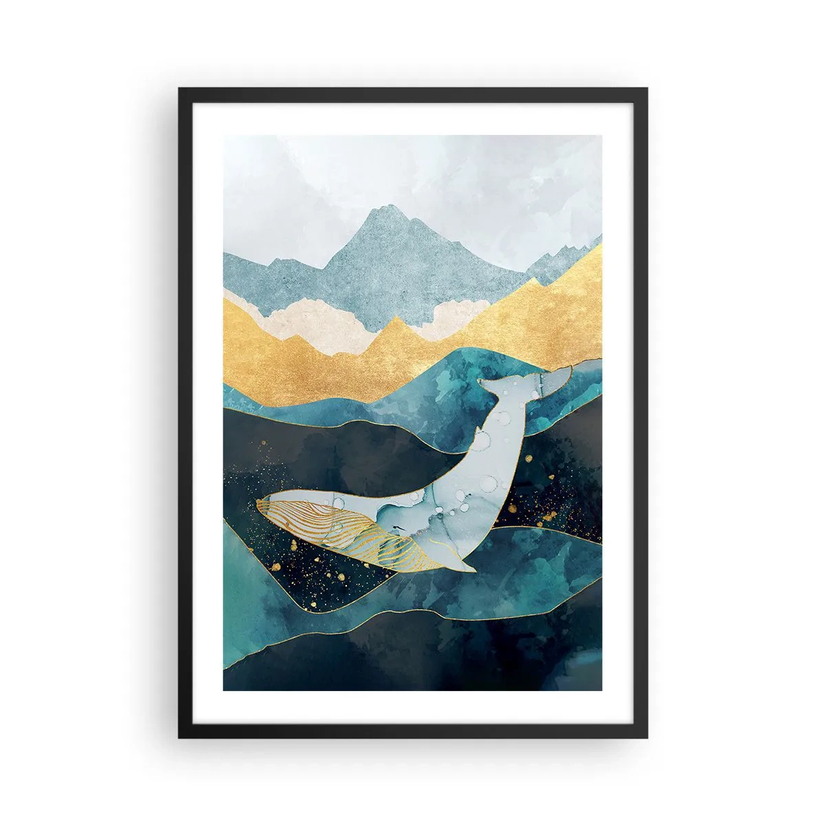 Poster în ramă neagră - Frumusețea rece a nordului - 50x70 cm