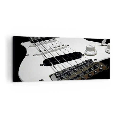 Tablou pe pânză - Sunet ascuns în alb - 100x40 cm