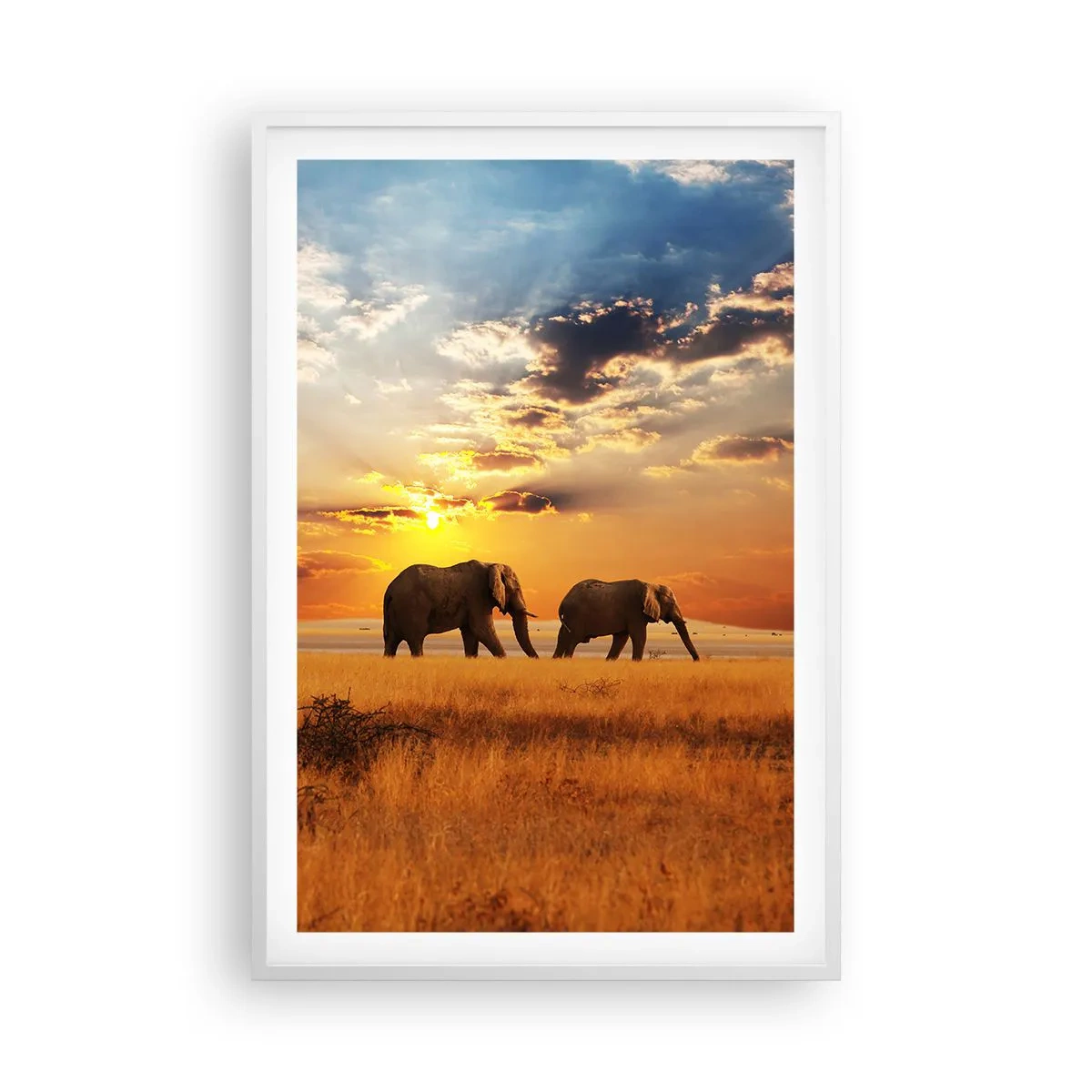 Poster în ramă albă - Plimbare în familie - 61x91 cm