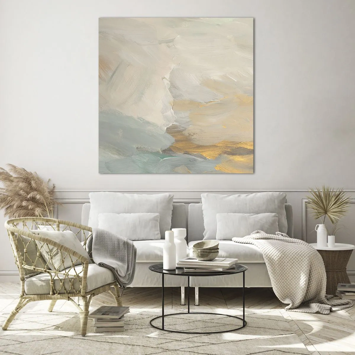 Tablou pe sticlă - Abstracție - lumea blândeții - 60x60 cm