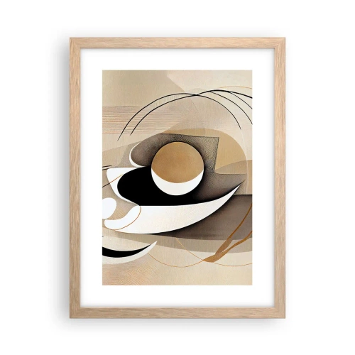 Poster în ramă de stejar deschis - Compoziție - nucleu - 30x40 cm