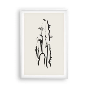 Poster în ramă albă - Floare de plante medicinale - 61x91 cm