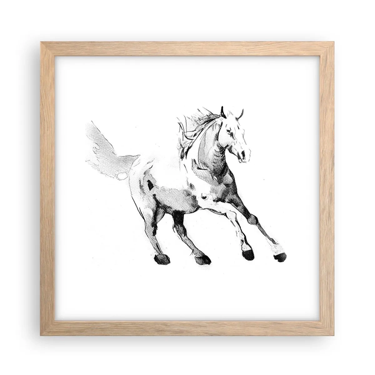 Poster în ramă de stejar deschis - Suflet neîmblânzit - 30x30 cm