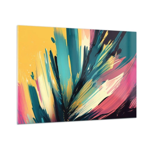 Tablou pe sticlă - Compoziția - o explozie de bucurie - 100x70 cm