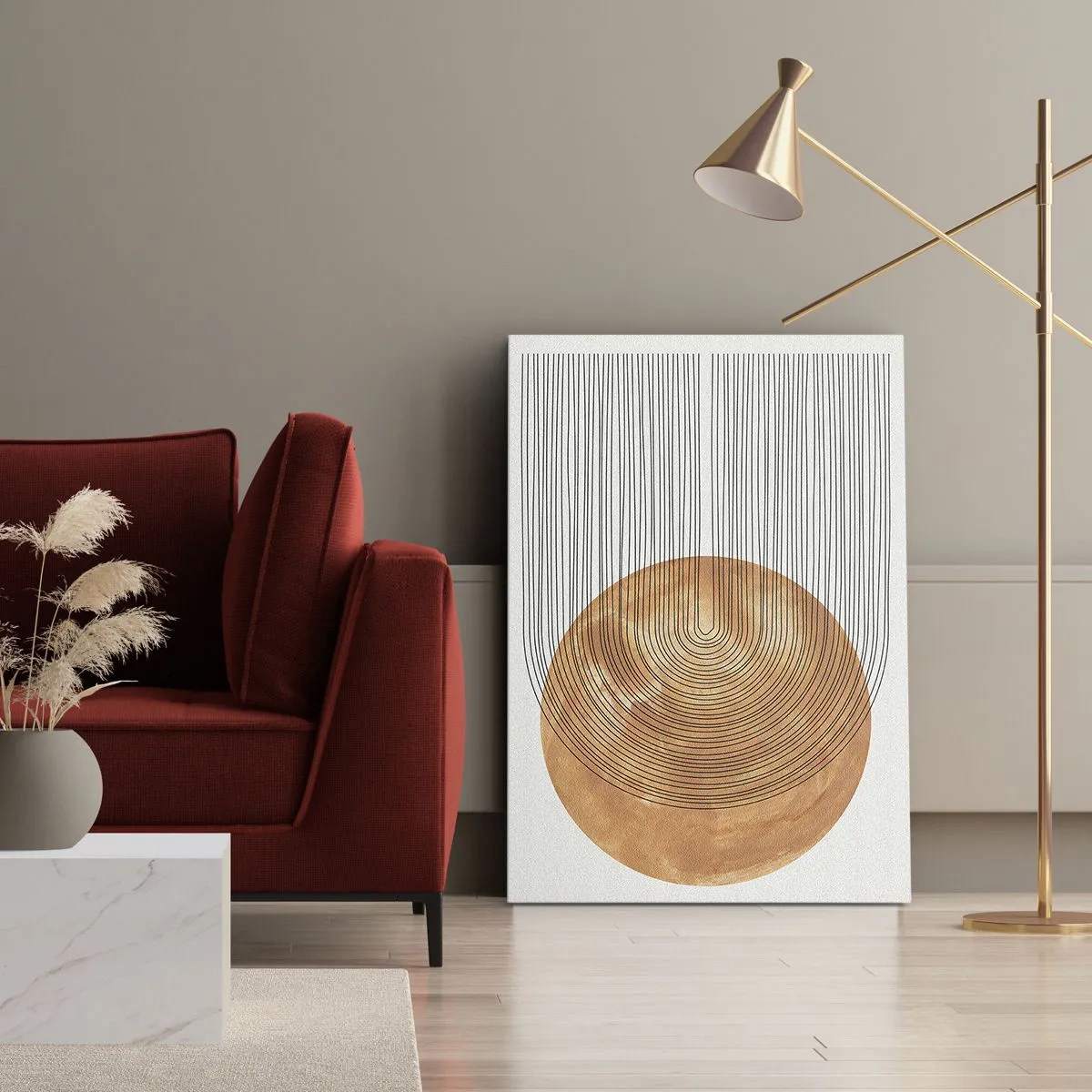 Tablou pe pânză - Compoziția solară - 65x120 cm