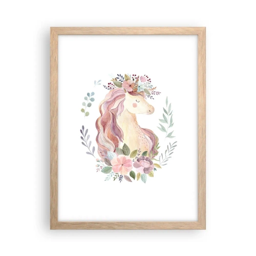 Poster în ramă de stejar deschis - O invitație în lumea basmelor - 30x40 cm