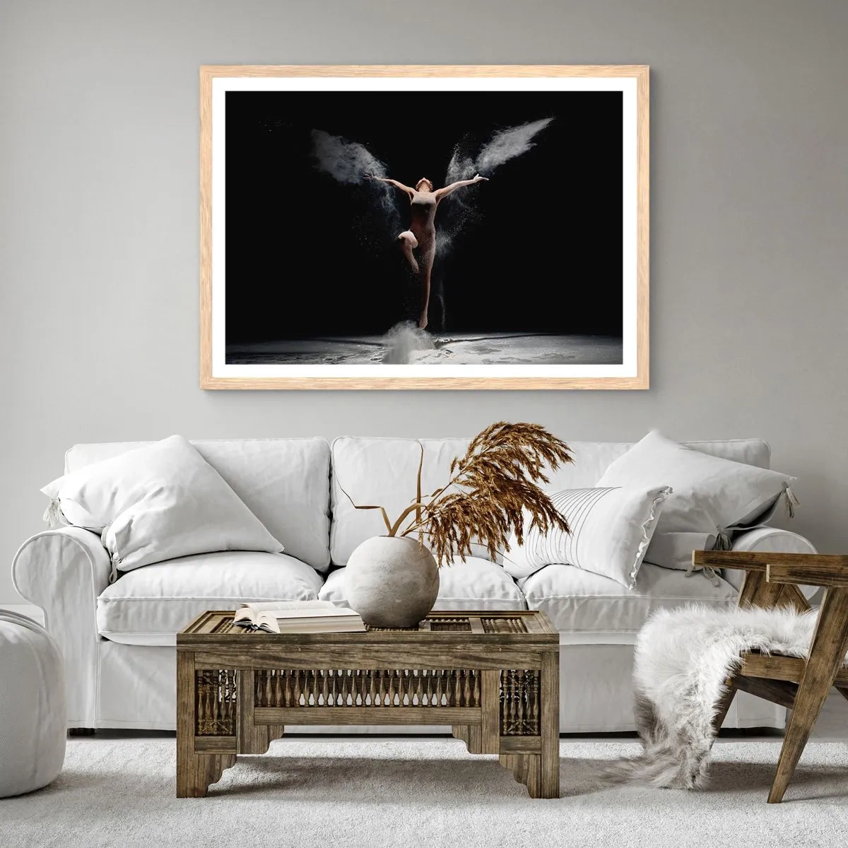 Poster în ramă de stejar deschis - Elfii există - 70x50 cm