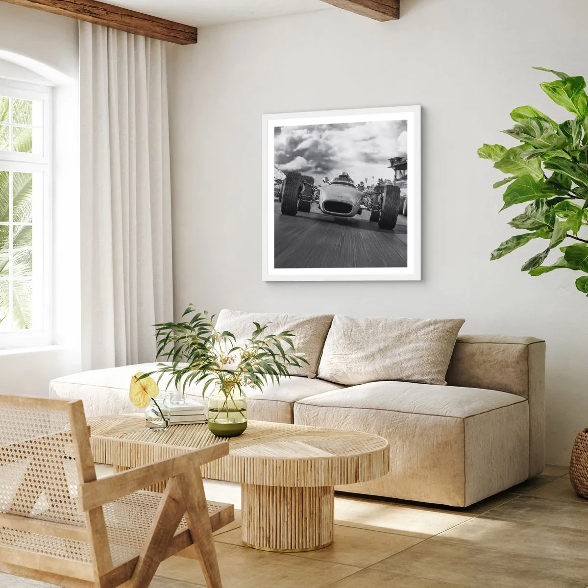 Poster în ramă albă - Cai putere! - 30x30 cm